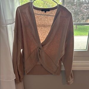 Ocean Drive Tan Twist Front Sweatshirt
